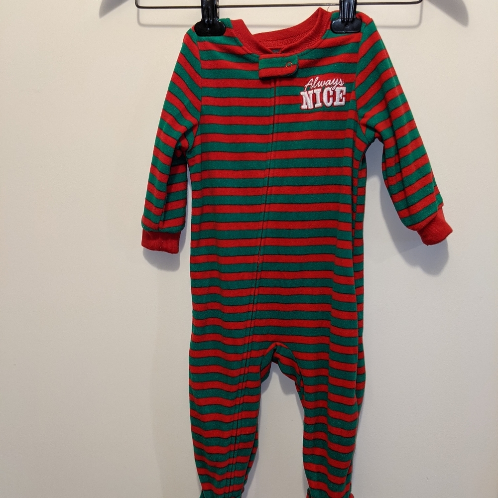 Toddler footed Christmas pajamas
